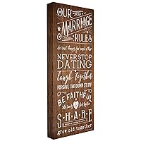 The Stupell Home Decor Collection Our Marriage Rules Stretched Canvas Wall Art, 10 x 24, Multicolor
