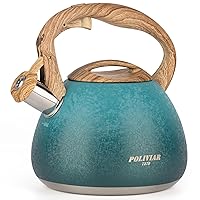POLIVIAR Tea Kettle, 2.7 Quart Stovetop Tea Kettle, Audible Whistling Teapot with Crackle Finish, Food Grade Stainless Steel for Anti-Rust, Anti Hot Handle, Suitable for All Heat Sources (JX2023-LYD)