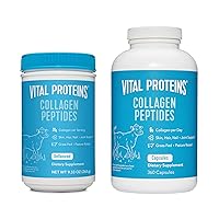 Collagen Peptides Powder Unflavored 9.33 OZ+Collagen Pills Supplement 360