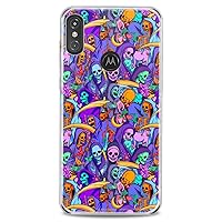 TPU Case Compatible with Motorola G9 G8 Plus G7 E20 P40 Z4 Edge 20 G22 Stylus Cute Clear Print Lightweight Death Grim Reaper Cats Cool Flexible Slim fit Design Funny Silicone Soft