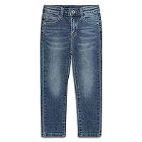 KIDSCOOL SPACE Boys Jeans,Little Boy Elastic Band Inside Stretchy Washed Soft Slim Cotton Denim Pants