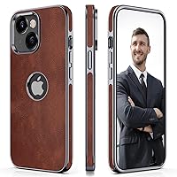 LOHASIC for iPhone 14 Plus Cases, PU Leather Business Luxury Phone Cover with Logo Cutout, Thin High-end Designer Soft Non-Slip Grip Men Cases for iPhone 14 Plus(2022) 6.7