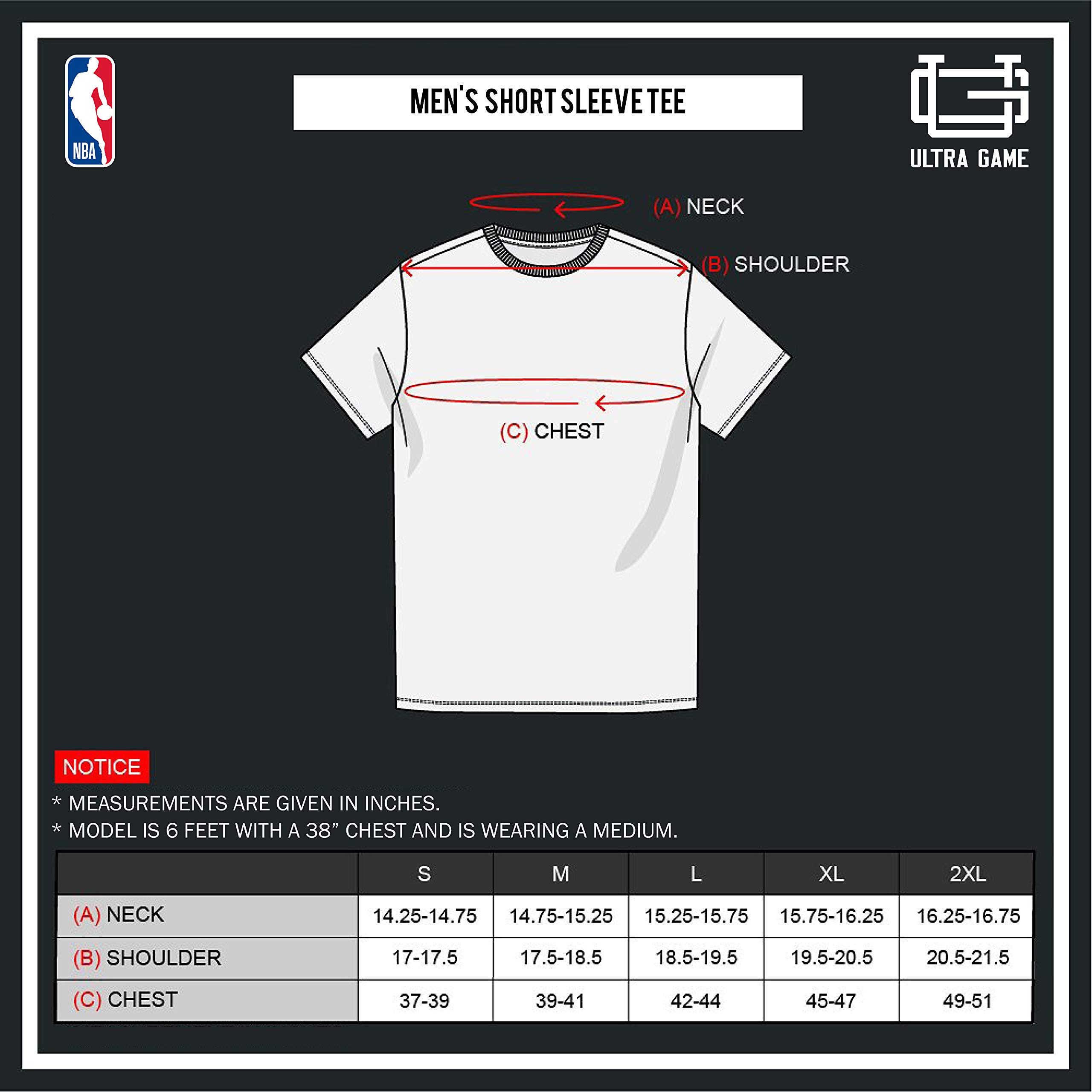 Ultra Game Men's NBA Arched Plexi Short Sleeve T-Shirt