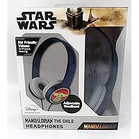 Star Wars Kid Safe Headphones Mandalorian The Child Print Over The Ear Padded Cushions