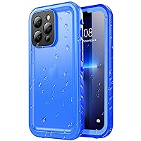 Compatible with iPhone 13 Pro Waterproof Case - Full Body Shockproof Dustproof Phone Screen Protector Rugged Waterproof Case for iPhone 13 Pro 6.1 Inches Blue