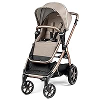Ypsi – Compact Single to Double Stroller – Compatible with All Primo Viaggio Infant Car Seats & Ypsi Bassinets - Made in Italy - Mon Amour (Beige, Pink, & Rose Gold)