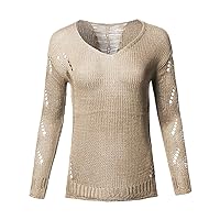 Women's Top Casual Solid Stretch Long Sleeve Knit Sweater