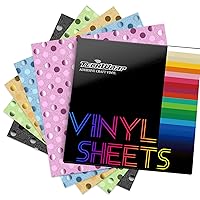 TECKWRAP Spot Glitter Adhesive Vinyl Precut Sheets for DIY Craft, Arts（Black,Gold,Pink,Blue,Green）12