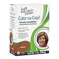 Light Mountain Henna Hair Color & Conditioner, Color the Gray - Auburn Hair Dye for Men/Women, 2-Step Chemical-Free, Semi-Permanent Hair Color for White, Gray, and Blonde Hair, 7 Oz