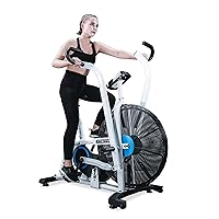 Fitness Dual Action, Heavy Duty Air Bike, Ergonomic Design, Adjustable Padded Seat, Unlimited Levels of Resistance, Dual Action Handlebars