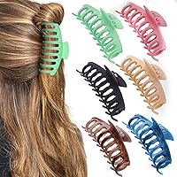 Big Hair Claw Clips 4 Inch Nonslip Claw Clips for Women and Girls Thich Hair Jaw Barrette Hair Styling Accessories Butterfly Clips Stylish Large Hair Acrylic Clip (6 pk)