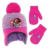 Disney girls Toddler Winter Hat and Mittens Set Ages 2-4 Or Encanto Hat and Kids Gloves Set for Ages 4-7Beanie Hat