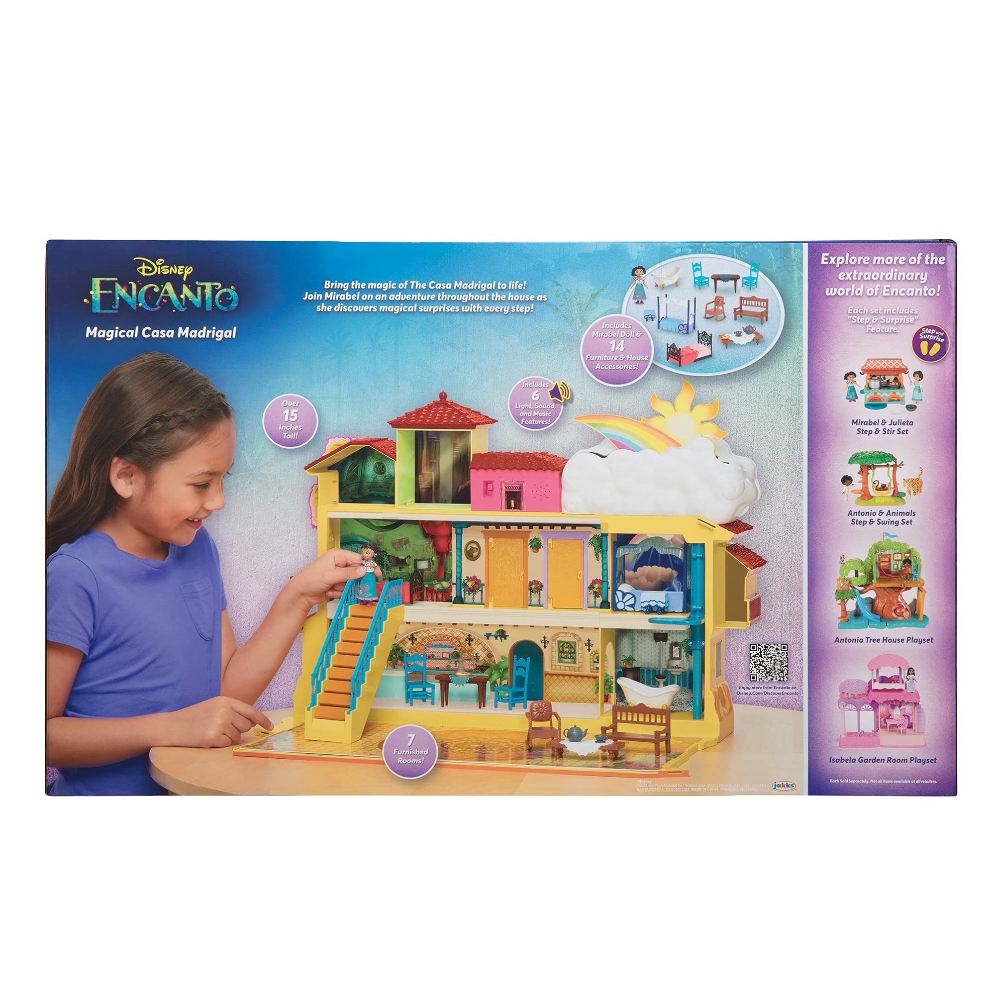 Disney Encanto Magical Madrigal House Playset with Mirabel Doll & 14 Accessories - Features Lights, Sounds & Music!