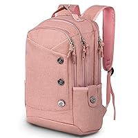 KINGSLONG 15.6 inch Pink Laptop Backpack for Men Women, Water Resistant Computer Bag Notebook Bag Suitable for College Travel Work Gifts for Men & Women