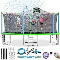 16FT Trampoline for Kids Recreational Trampolines with Safety Enclosure Net Basketball Hoop and Ladder, Outdoor Backyard Bounce for 6-8 Children and Adults