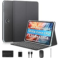 11 Zoll Tablet Android 14 Tablets, 2024 Neueste GMS-zertifiziert, Octa Core Tablet PC mit Tastatur/Maus/Hülle12GB RAM 128GB ROM 1TB Erweiterung, 8000mAh, Schnellladung, 5GWiFi, BT5.0, FM, GPS