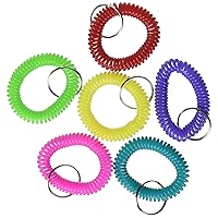 Rhode Island Novelty 2.5 Inch Coil Bracelet Keychains Assorted Colors 12-pack
