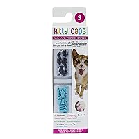 Nail Caps for Cats Safe, Stylish & Humane Alternative to Declawing Stops Snags and Scratches, Small (6-8 lbs), Black with Gray Tips & Baby Blue (Pack of 1)