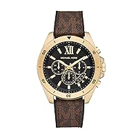 Michael Kors Brecken Men's Watch, Stainless Steel Chronograph Watch for Men with Steel, Leather or Silicone Band
