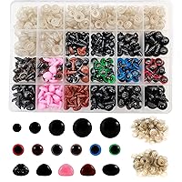 Safety Eyes and Noses, 462pcs Black Plastic Stuffed Crochet Eyes With  Washers for Crafts 