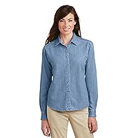 Port & Company Women's Long Sleeve Value Denim Shirt