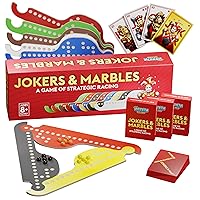 Jokers and Marbles Board Game - Best Wooden Marble Game for Adults and Family - Retro Board Games Also Known As Rolling Jokers - 2 to 8 Players - 60 Mins