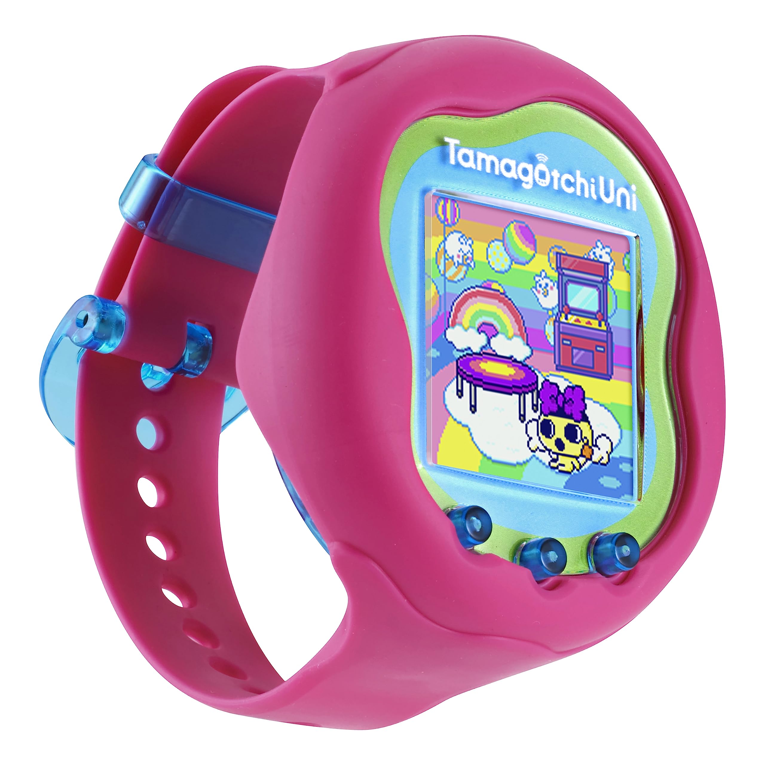 Tamagotchi Uni - Pink Electronic Pet & Black Band Bundle