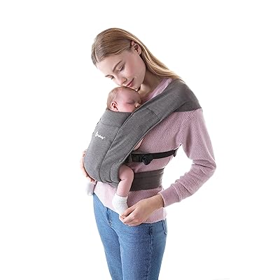  Ergobaby Embrace Cozy Newborn Baby Wrap Carrier (7-25 Pounds),  Ponte Knit, Pure Black : Baby