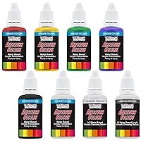 U.S. Art Supply 6 Color Starter Acrylic Airbrush, Leather & Shoe Paint Set Primary Opaque Colors plus Reducer & Cleaner, 1 oz. Bottles