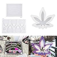 ResinWorld Leaf Ashtray Mold + Ouija Board and Planchette Resin Molds, 2PCS Gothic Epoxy Resin Silicone Molds for Ouija Board Game