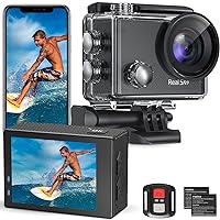 Speed 10 Action Camera 5K 30FPS Waterproof Camera Underwater 131 FT with EIS, Remote Control Sports Camera 5X Zoom with and 2 Battery