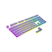 Ranked Pudding PBT Keycaps | 112 Double Shot Translucent ANSI US & ISO Layout | OEM Profile for RGB Mechanical Gaming Keyboard (Lavender)