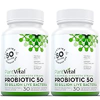Plantvital Probiotics for Women. 50 Billion CFU, 15 STRAINS. Once Daily Digestive Support, Urinary Tract Support, Immune Health. Gluten, Dairy, Soy Free.