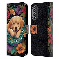 Head Case Designs Officially Licensed JK Stewart Golden Retriever in Hammock Graphics Leather Book Wallet Case Cover Compatible with Motorola Moto G82 5G