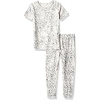 PJ Salvage Girls' Kids' Sleepwear Short Sleeve Top and Bottom Peachy Pajama Set
