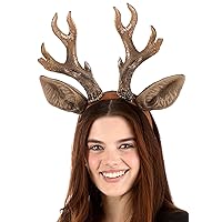 FUN Costumes Deer Antlers Headband | Reindeer Antlers Headbands Faux Fur Deer Headwear With Antlers & Ears For Adults