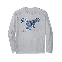 Disney Lilo & Stitch Stay Weird Wavy Font Forever Fun Long Sleeve T-Shirt