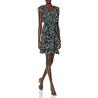 Tommy Hilfiger Women's Fit and Flare Dress, Forest multi, 6