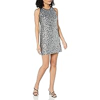 MILLY Women's Silver Sequins Aline Dress