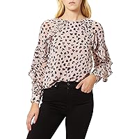 cupcakes and cashmere womens Deen Printed Blouse W/ Pleat Details