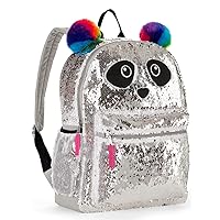 Panda Sequin Backpack for Girls - Panda Backpack with 2 Way Sequins