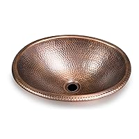 Monarch Abode Pure Copper Hand Hammered Drop-In Bathroom Vanity Sink 17