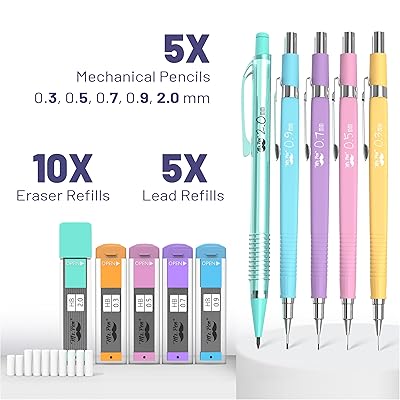 Mr. Pen- Mechanical Pencils, 5 Sizes 0.3, 0.5, 0.7, 0.9 and 2mm