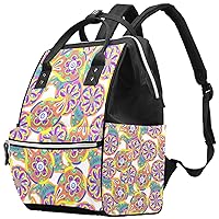 Colorful Paisley Flower Pattern Diaper Bag Backpack Baby Nappy Changing Bags Multi Function Large Capacity Travel Bag