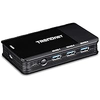 TRENDnet 4-Port USB 3.1 Sharing Switch, TK-U404, 4 x USB 3.1 for Computers, 4 x USB 3.1 for Devices, Flash Drive Sharing, Scanners, Printers, Mouse, Keyboard, Windows & Mac Compatible
