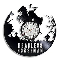 Headless Horseman Vinyl Record Wall Clock, Headless Horseman Gift for Any Occasion, Horseman Figure, Tim Burton Art, Sleepy Hollow Decor