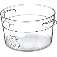 Carlisle FoodService Products Storplus Round Food Storage Container with Stackable Design for Catering, Buffets, Restaurants, Polycarbonate (Pc), 2 Quart, Clear