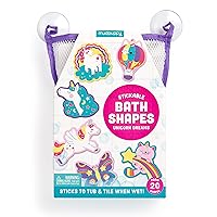 Mudpuppy Unicorn Dreams – 20 Stickable Magical Foam Shapes for Bath Time Entertainment with Mesh Storage Bag for Ages 2 and Up