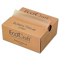 EcoCraft 010001 10-3/4 Inch Length x 6 Inch Width, NK6T Natural InterFolded Soy Wax Blend Bakery Tissue, 1,000 per Box (Pack of 10)