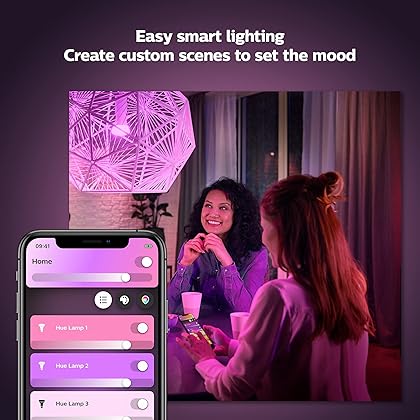 Philips Hue White and Color Ambiance 2-Pack A19 LED Smart Bulb, Bluetooth & Zigbee compatible (Hue Hub Optional), Works with Alexa & Google Assistant – A Certified for Humans Device